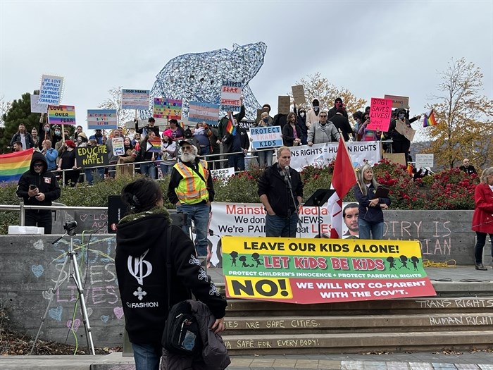 Hundreds Gather Across From Kelowna City Hall To Rally About Sogi Education Infonews