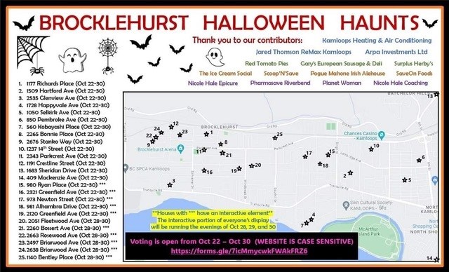 The Brocklehurst neighbourhood in Kamloops is having a contest for best decorated Halloween house. 
