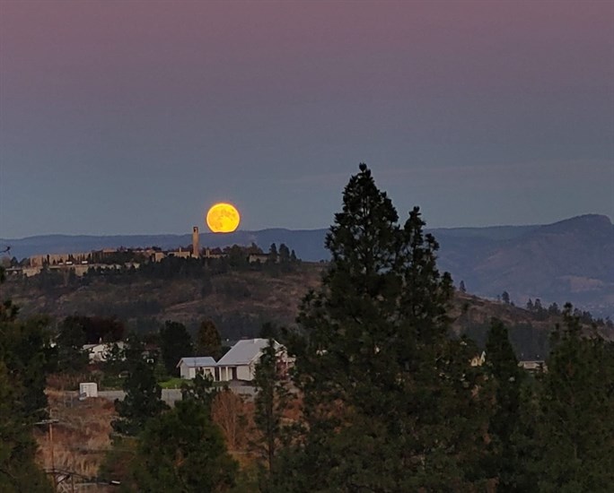 The full Hunter's Moon glowed brightly in clear skies over Penticton. 