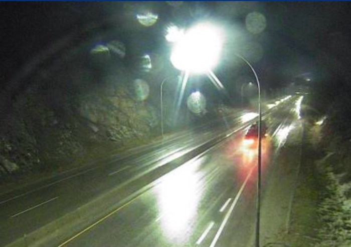 The Coquihalla Highway near Coquihalla Lakes just after 6 a.m. this morning.