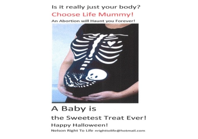 The Nelson Star got backlash from the community after the Nelson Right to Life Society took out this Halloween-themed ad in 2018.