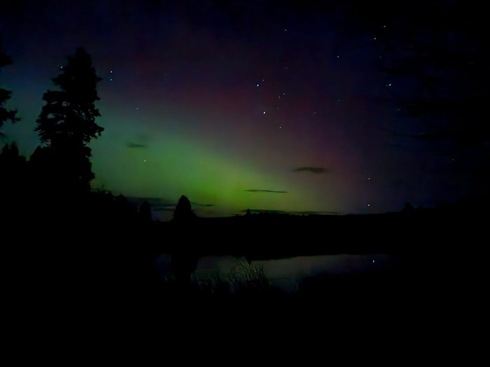 The glow of Northern lights are caught in this photo taken in the Kamloops area. 