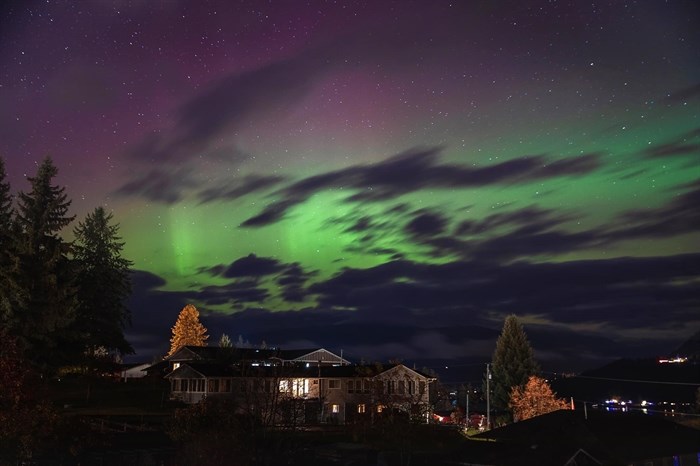 Katelyn Falkner took this photo of the Northern lights over Blind Bay in the Shuswap. 