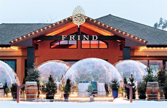Frind Winery offers a uniquer 'dome-dining' experience. 