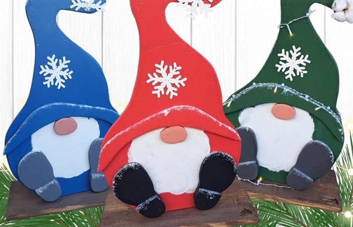 Located at the Enchanted Florist in Penticton,the Winter Gnome Workshop allows participants to design their own Christmas gnomes. 