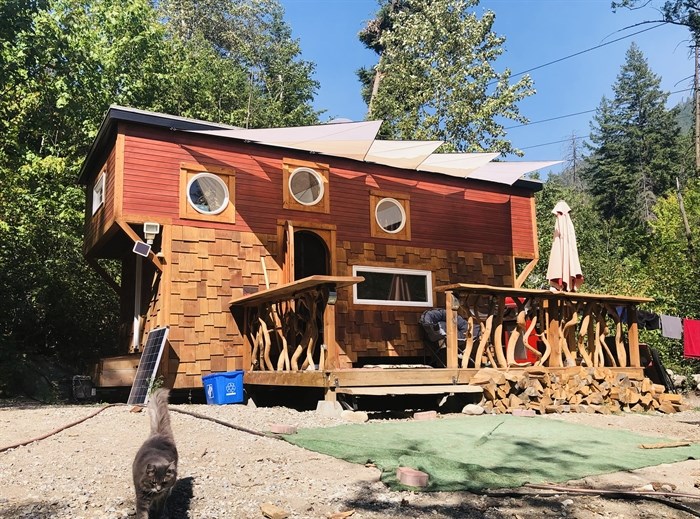 This constructed "house on wheels" in Peachland is not considered a permanent dwelling by local government.