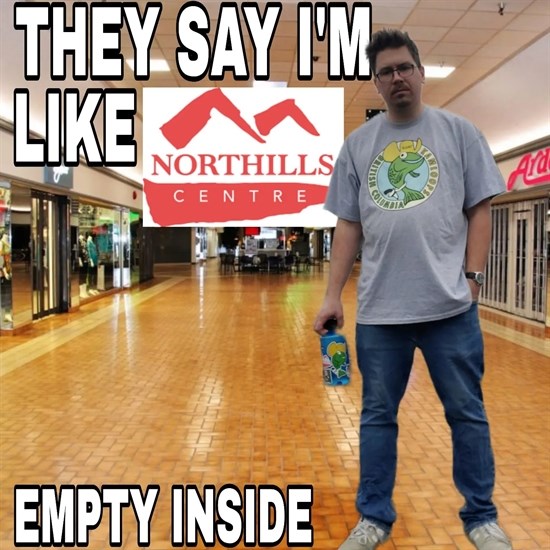 This meme by Kamloops resident Nevin Webster pokes fun at an empty mall on the North Shore. 