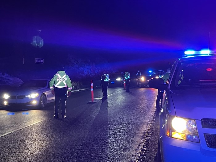 B.C. Highway Patrol looking for impaired drivers at a checkpoint on Dec. 2.
