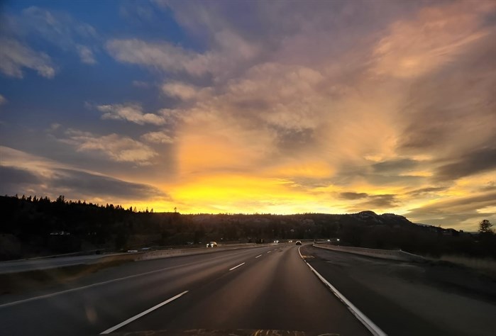 Sunset captured from the highway in the Shuswap. 