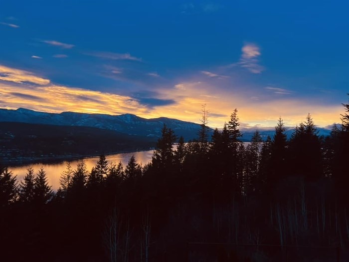 The tail end of a sunset seen from Blind Bay. 