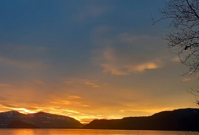 Sunset over Shuswap Lake. 