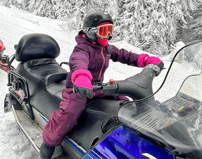 Kamloops resident Susan Shaw's grand daughter sleds through the snow. 