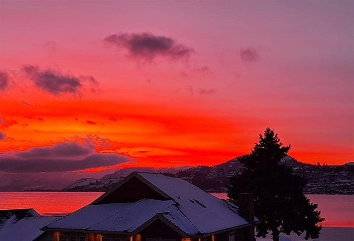 Sunset over Kelowna. 