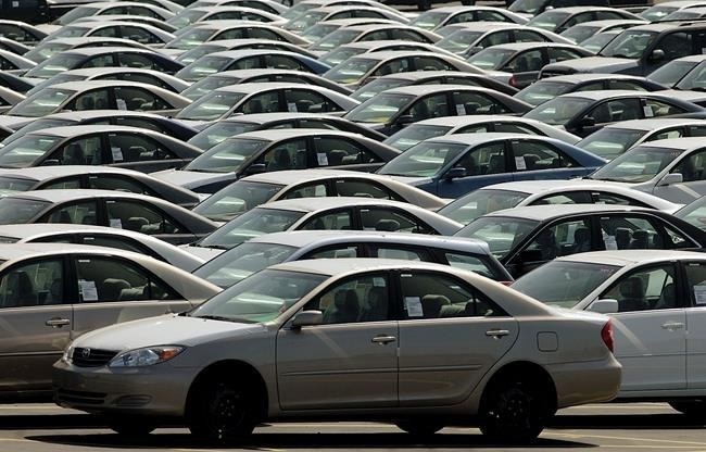 Toyota cars await shipping at the Toyota Logistics parking lot at the Long Beach Port on March 10, 2004, in Long Beach, Calif. Toyota Canada Inc. has re-issued an urgent 'Do not drive' warning for 7,300 cars that never had defective Takata airbags replaced.