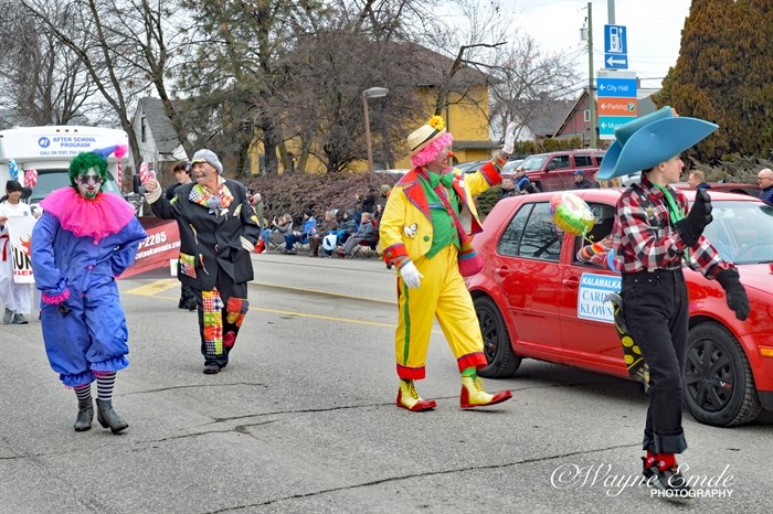 Kalamalka Caring Klowns at Winter Carnival parade