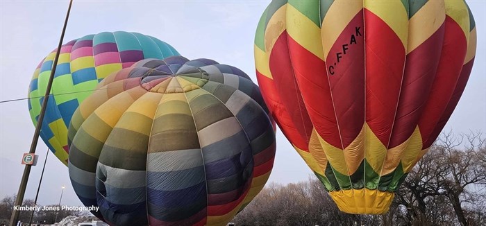 Hot air balloons at Vernon Winter Carnival, Friday, Feb. 2, 2024.