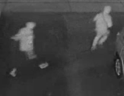 Security footage shows suspects leaving fleeing from the area of the crime in Kamloops after a break and enter report. 