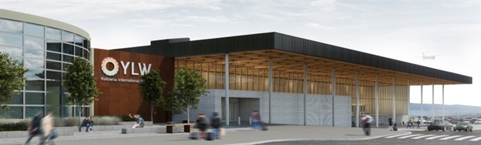 Rendering of what the outside of the Kelowna International Airport will look like