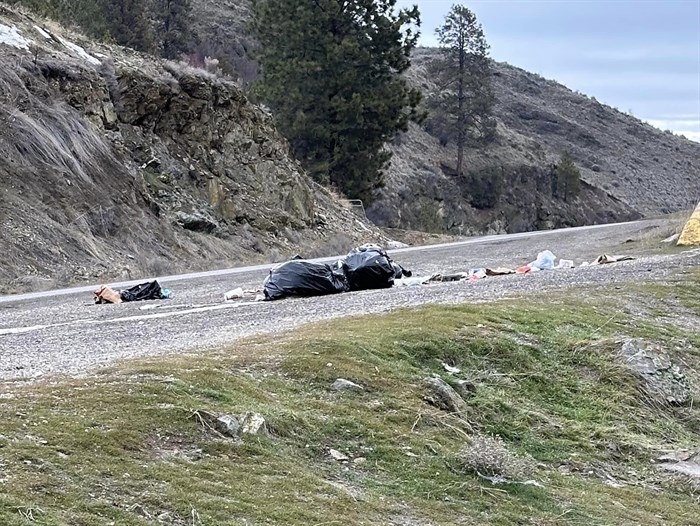 A pile of household garbage was dumped on a pullout off of Kalamalka Lakeview Road in Vernon. 