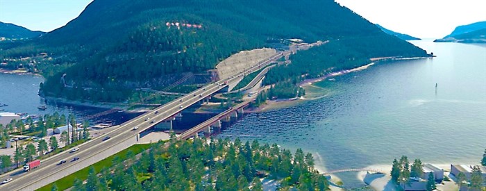 This is a rendering of the new Highway 1 crossing of the Sicamous Narrows where the Shuswap-North Okanagan Rail Trail will eventually begin.