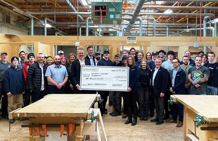 Highstreet donates $1 million to Okanagan College to encourage students in trade and apprenticeship programs.