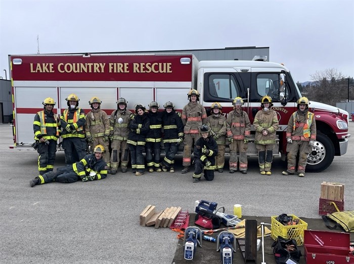 Participants and instructors for the Junior Firefighter Bootcamp.