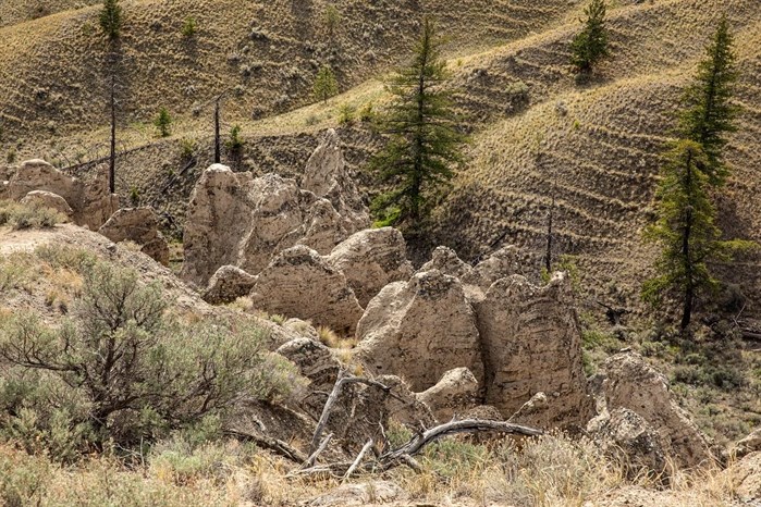 Hoodoo formations are found near Coyote Rock in Savona.
