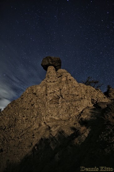 Kamloops photographer Dennis Kitto took an artistic photo of Coyote Rock in Savona under a starry sky.