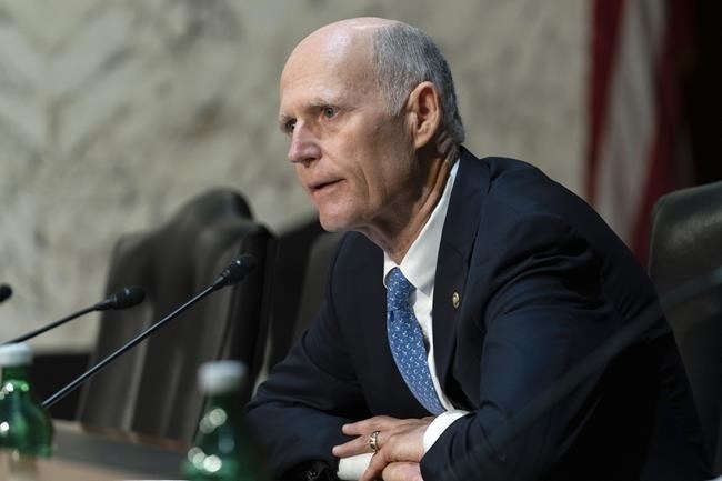 FILE - Sen. Rick Scott, R-Fla., speaks, during a Senate Armed Services Committee hearing on Capitol Hill in Washington, March 14, 2024. Scott says his decision to vote against a proposed amendment to legalize marijuana in Florida is deeply personal due to his family's long history of addiction.
