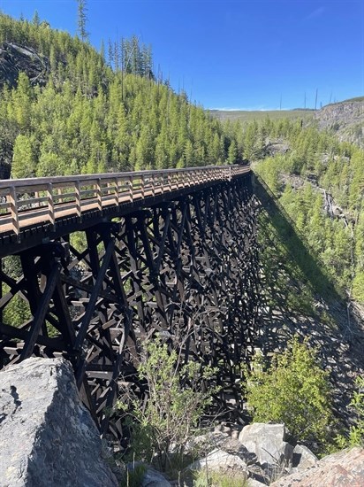 A trestle bridge is seen on the Myra Canyon stretch of the Kettle Valley Railway in Kelowna.