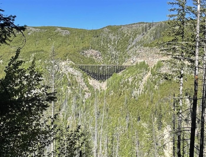 A trestle bridge is seen on the Myra Canyon stretch of the Kettle Valley Railway in Kelowna. 