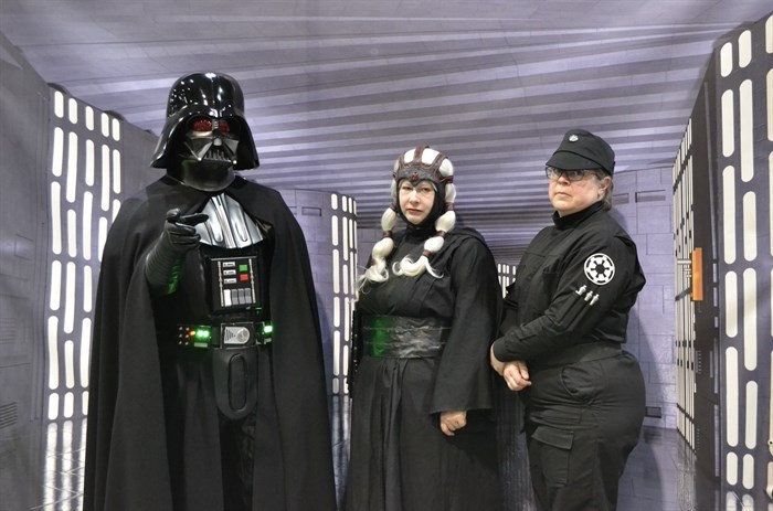 501st Legion posing as menacing members of The Empire. 