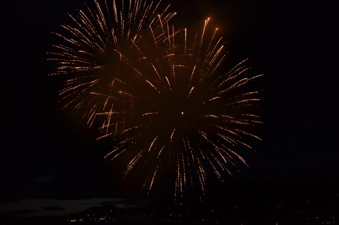 Canada Day fireworks at Tugboat Beach.
