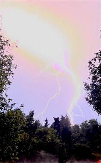 Intense lightning lights up Lake Country. 
