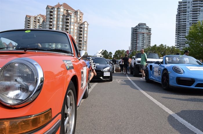 A view of the seemingly endless row of cars at the Okanagan Dream Rally on July 27, 2024. 