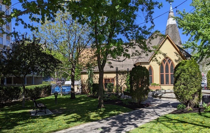 Beautiful and historic St. Andrew's Church sits in downtown Kamloops. 