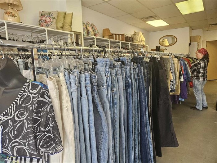 Vintage and second hand clothing are for sale for low prices at Old Friends Vintage & Thrift shop at 40 789 Fortune Drive in Kamloops. 