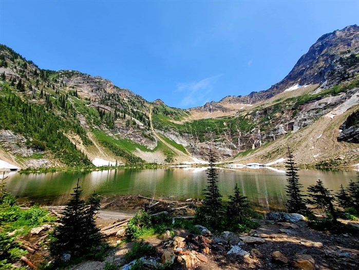 Pinnacle Lake near Cherryville is pictured on a blue sky day in July. 