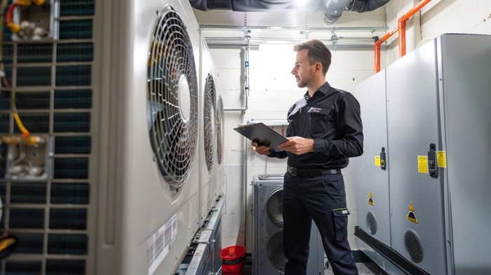 HVAC technician providing maintenance service