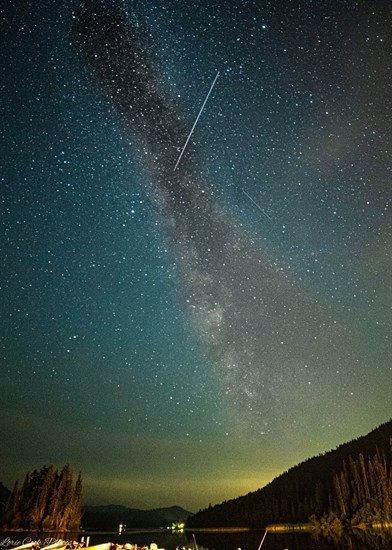 The milky way and meteors are seen in this photo of the night sky near Kamloops.