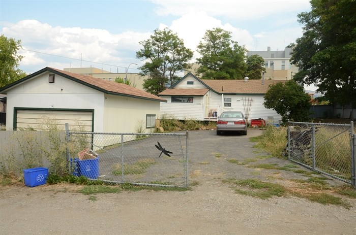 The back of the property 2100 32 Street.