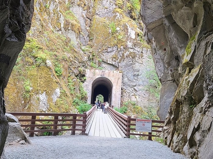 The Othello Tunnels are located in Coquihalla Canyon Provincial Park east of Hope. This photo was taken in 2021 the summer before atmospheric rivers damaged the park. 