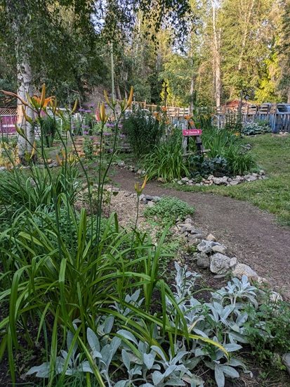 This yard in the Okanagan is spacious and natural looking. 