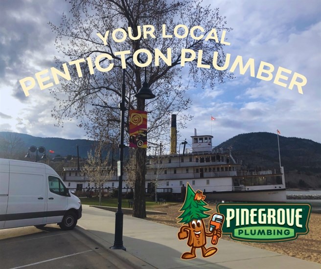 Pinegrove Plumbing logo in front of boat