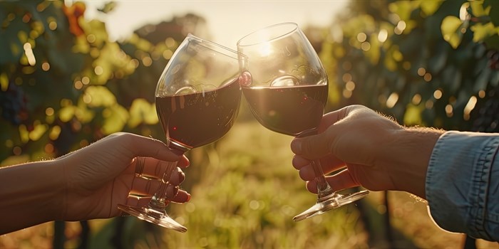 Friends visiting a winery during the Fall season