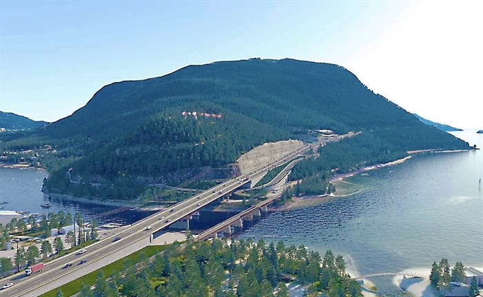 An artist's rendition of the new Bruhn Bridge in Sicamous.