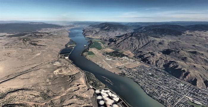 Part of Kamloops was photographed from an ultralight aircraft. 