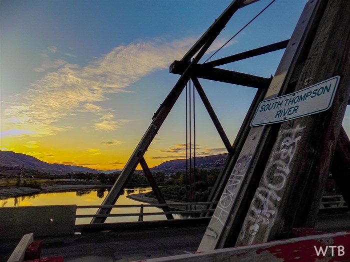 Parts of the Red Bridge in Kamloops are pictured in this undated sunset photo.