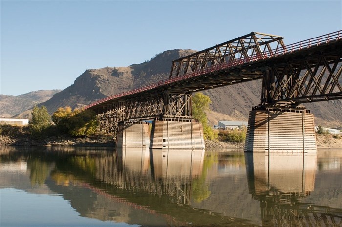 This blue sky photo of Kamloops' Red Bridge was taken in 2015.