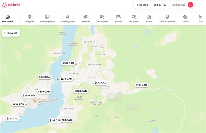 An Airbnb availability map looks sparse compared to a few years ago.